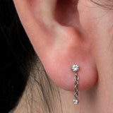 Titanium Internally Threaded Labrets 1.2mm - Claw Set Double Jewelled Chain Drop