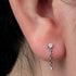 Titanium Internally Threaded Labrets 1.2mm - Claw Set Double Jewelled Chain Drop