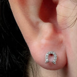 Titanium internal Claw Set Jewelled Horseshoe Top