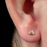 Titanium Internally Threaded Labrets 1.2mm - Claw Set Jewelled Paw Print