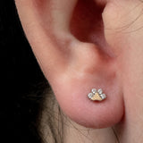 Titanium Internal Claw Set Jewelled Paw Print Top