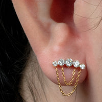 Titanium Internal Double Chain Floating 5 Jewelled Curve Top