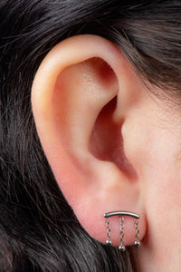 Titanium Internally Threaded Labrets 1.2mm - Titanium 3 Ball Chain Drop