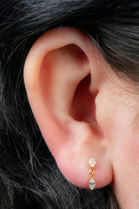 Titanium Internally Threaded Labrets 1.2mm - Titanium Double Marquise Gemini Drop