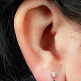 Titanium Internally Threaded Labrets 1.2mm - Titanium Double Marquise Gemini Drop