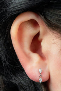 Titanium Internally Threaded Labrets 1.2mm - Titanium Double Marquise Gemini Drop