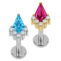 Titanium Internally Threaded Labrets 1.2mm - Claw Set Elara Jewelled Kite