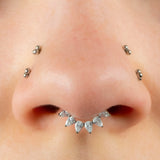 Titanium Encrusted Diadem Jewelled Hinged Clicker Ring