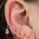 Titanium Charm - Floating Teardrop Gem