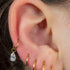 Titanium Hinged Clicker Ring with Titanium Floating Teardrop Gem Charm