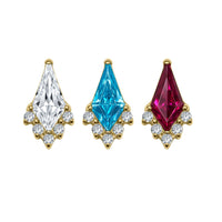 Gold Titanium Internally Threaded Labrets 1.2mm - Claw Set Elara Jewelled Kite
