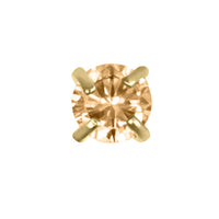 Gold Titanium Internal Claw Set Round CZ Jewel Top