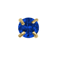 Gold Titanium Internal Claw Set Round CZ Jewel Top