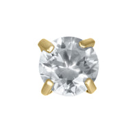 Gold Titanium Internal Claw Set Round CZ Jewel Top