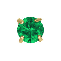 Gold Titanium Internal Claw Set Round CZ Jewel Top