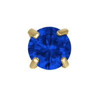 Gold Titanium Internal Claw Set Round CZ Jewel Top