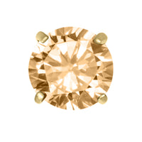 Gold Titanium Internal Claw Set Round CZ Jewel Top