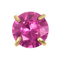 Gold Titanium Internal Claw Set Round CZ Jewel Top