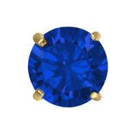 Gold Titanium Internal Claw Set Round CZ Jewel Top
