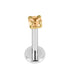 Titanium Internally Threaded Labrets 1.2mm - Gold Claw Set Round CZ Jewel