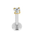 Titanium Internally Threaded Labrets 1.2mm - Gold Claw Set Round CZ Jewel