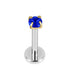 Titanium Internally Threaded Labrets 1.2mm - Gold Claw Set Round CZ Jewel