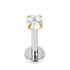 Titanium Internally Threaded Labrets 1.2mm - Gold Claw Set Round CZ Jewel