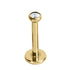 Titanium Threadless (Bend-fit) Labrets - Gold Bezel Set Jewelled Balls