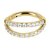 Titanium Double Jewelled Band Hinged Clicker Ring