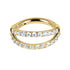 Titanium Double Jewelled Band Hinged Clicker Ring