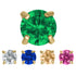 Gold Titanium Internal Claw Set Round CZ Jewel Top