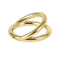 Titanium Double Band Hinged Clicker Ring