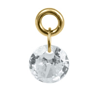 Titanium Floating Round Gem Charm