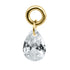 Titanium Floating Teardrop Gem Charm