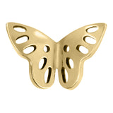 Titanium Threadless Labrets - Gold Fluttering Butterfly (Bend-fit)