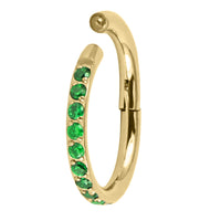 Gold Titanium 1.2mm Kai Pave Set Jewelled Edge Hinged Clicker Ring