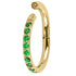 Gold Titanium 1.2mm Kai Pave Set Jewelled Edge Hinged Clicker Ring