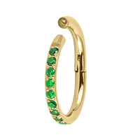 Gold Titanium 1.2mm Kai Pave Set Jewelled Edge Hinged Clicker Ring