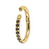 Gold Titanium 1.2mm Kai Pave Set Jewelled Edge Hinged Clicker Ring