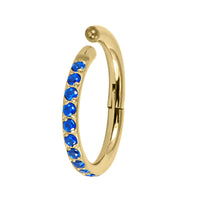 Gold Titanium 1.2mm Kai Pave Set Jewelled Edge Hinged Clicker Ring