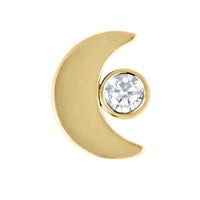 Titanium Internal Crescent Moon and Jewel Top