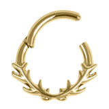Titanium Buck Antlers Hinged Clicker Ring