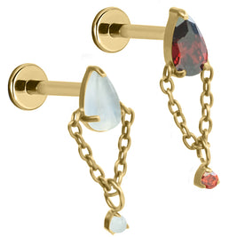 Gold Titanium Internally Threaded Labrets 1.2mm - Cleopatra