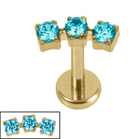 Gold Titanium Internally Threaded Labrets 1.2mm - Eternal Trio