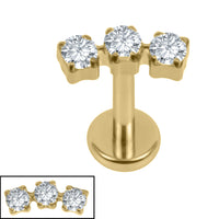 Gold Titanium Internally Threaded Labrets 1.2mm - Eternal Trio