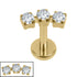 Gold Titanium Internally Threaded Labrets 1.2mm - Eternal Trio