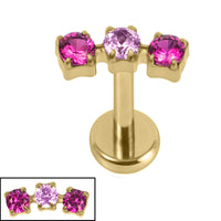 Gold Titanium Internally Threaded Labrets 1.2mm - Eternal Trio