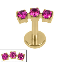 Gold Titanium Internally Threaded Labrets 1.2mm - Eternal Trio