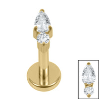 Gold Titanium Internally Threaded Labrets 1.2mm - Lettie