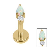 Gold Titanium Internally Threaded Labrets 1.2mm - Lettie